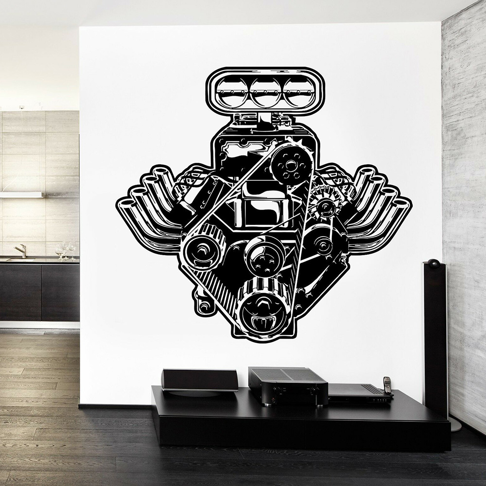 Interior Design Magazine - Car Motor Motor Wall Sticker, Mechanic