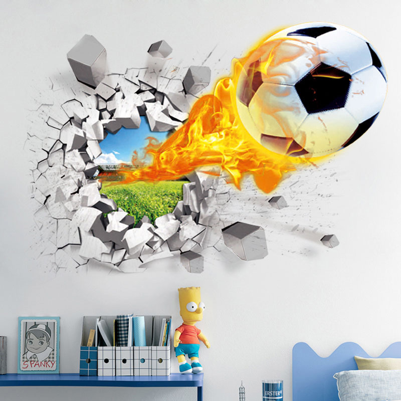 Interior Design Magazine - Adesivo de parede quebrado de futebol