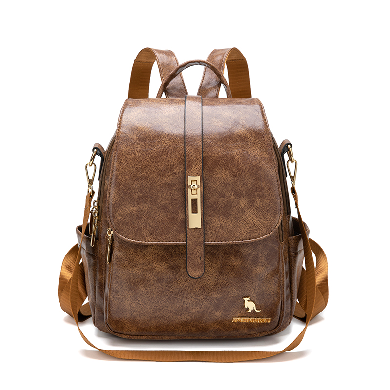 Interior Design Women - Mochila Vintage de couro macio para