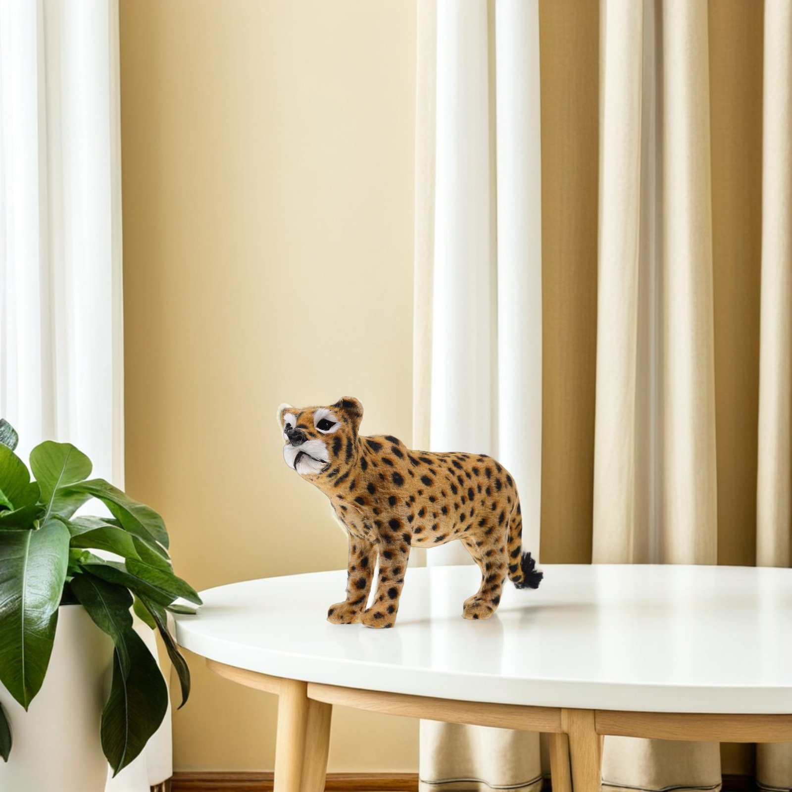 Interior Design Office Space - Escultura decorativa de leopardo realista, com