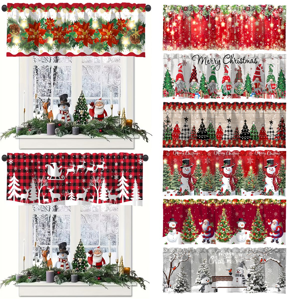 Interior Design Kitchen - Natal cortina curta feliz natal decoração