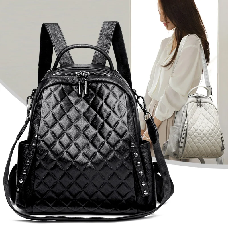 Genuíno couro mochila feminina - Interior Design Women avaliação e preço
