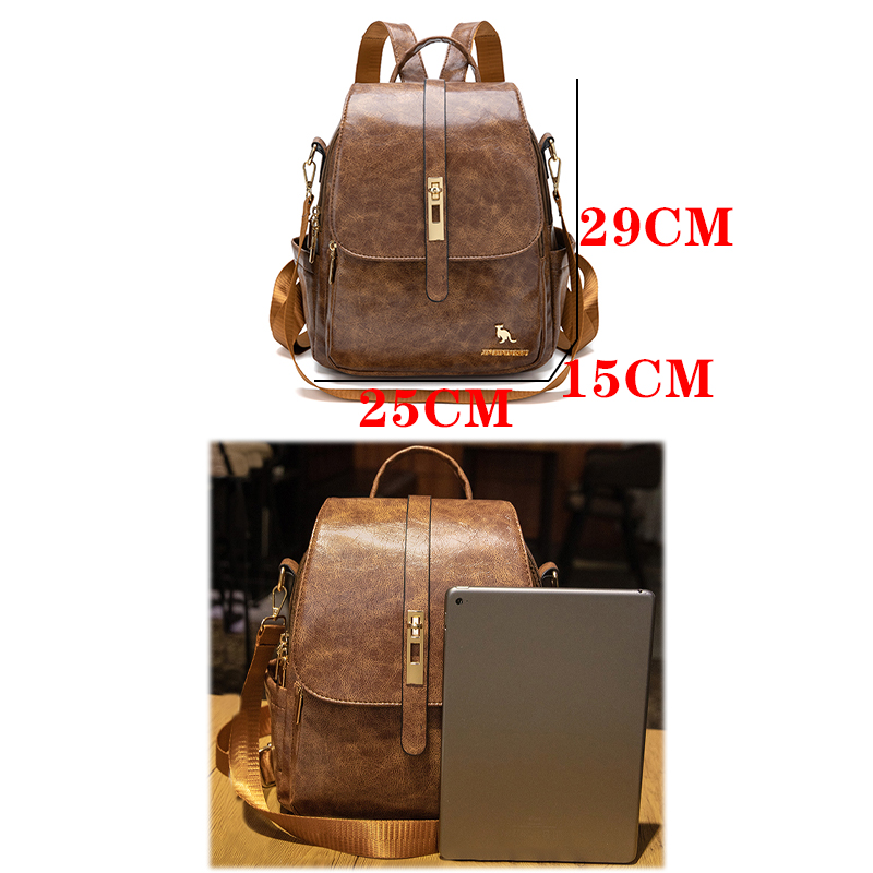 Mochila Vintage de couro macio - Interior Design Women avaliação e preço