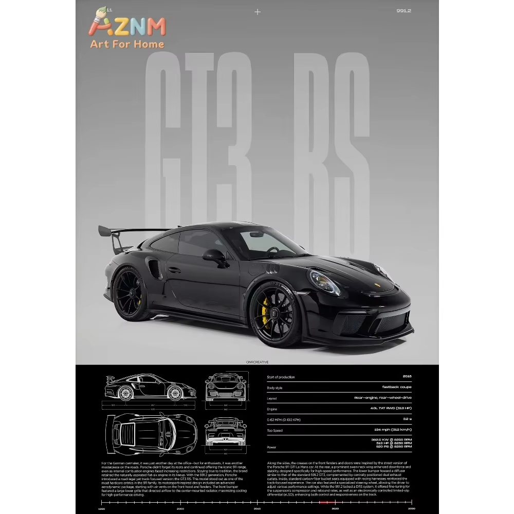 Pôster Minimalista de Carro Es - Interior Design Poster avaliação e preço