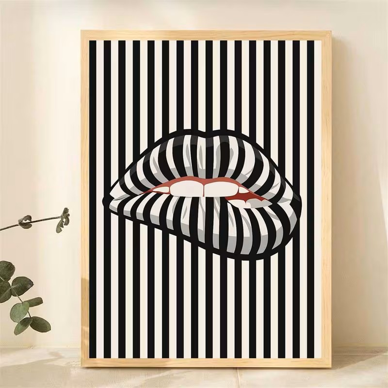 Simples e abstrato listrado em - Interior Design Poster avaliação e preço