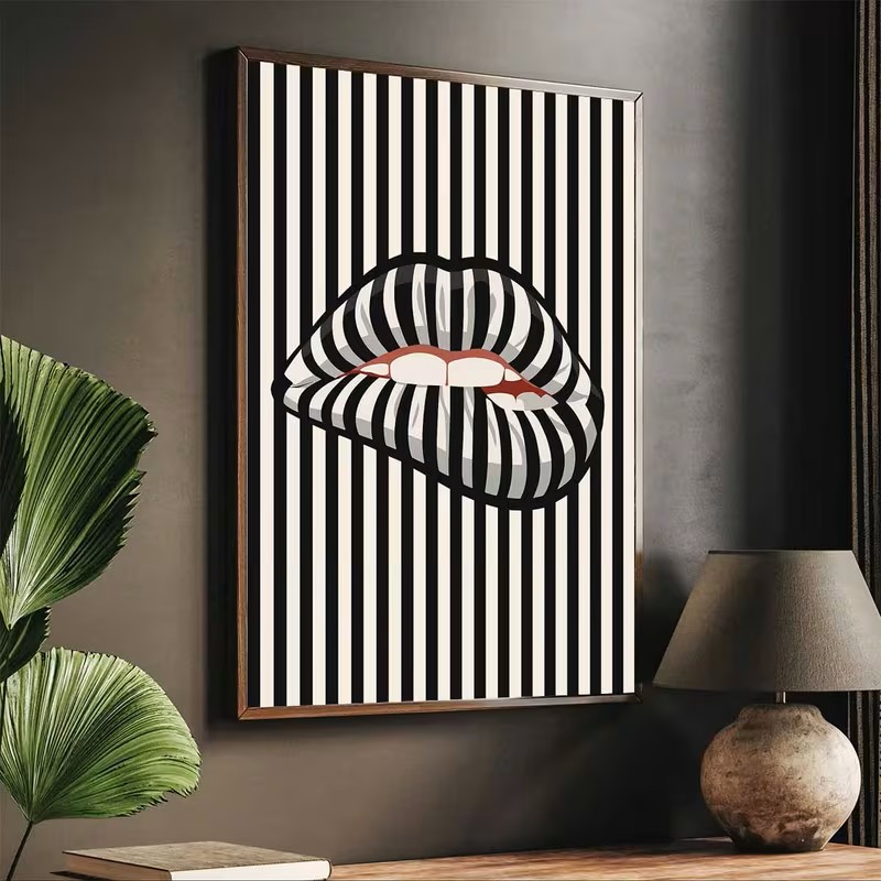 Simples e abstrato listrado em - Interior Design Poster avaliação e preço